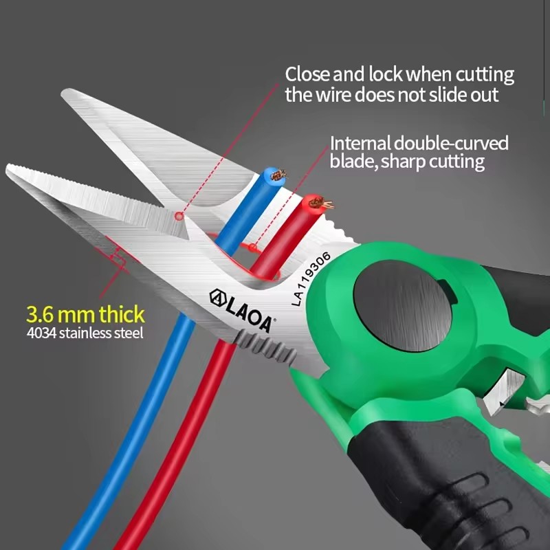Automatic Wire Stripper Cutter - Nożyce elektryczne LAOA 6/7/8 cali, ściągacz