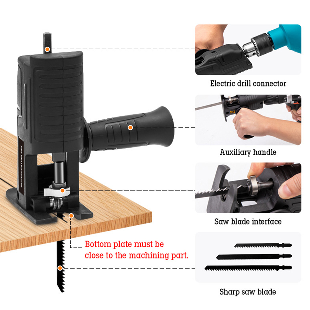 Przenośny adapter do piły szab – Reciprocating Saw Attachment Drill recenzja i cena