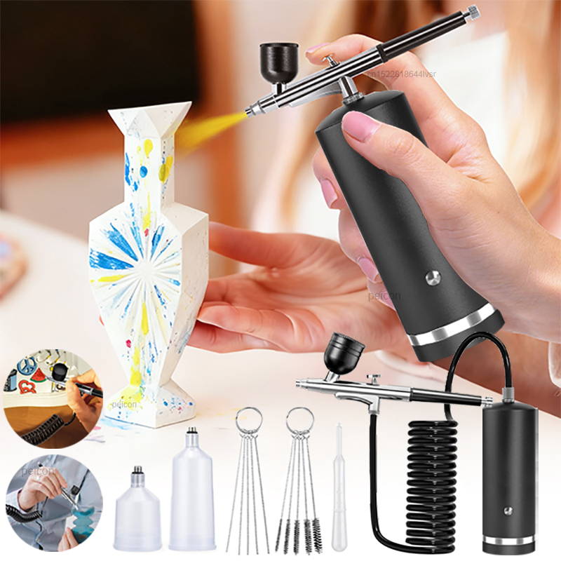 Aerograf z kompresorem, pistol – Airbrush Kit With Mini Compressor recenzja i cena
