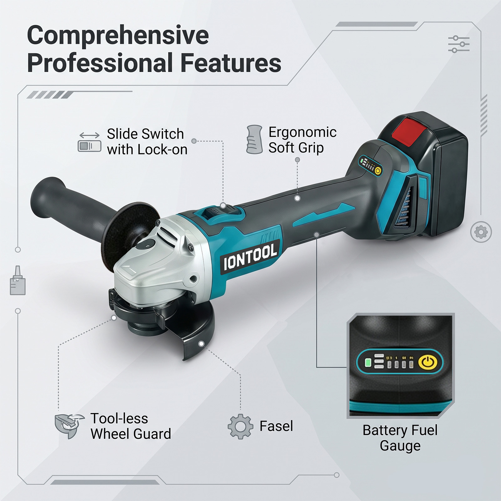 IONTOOL 850W 100mm Bezprzewodo – Brushless Angle Grinder Battery Powered recenzja i cena