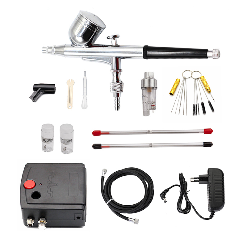 Pistolet natryskowy o podwójny – Airbrush Kit With Mini Compressor recenzja i cena
