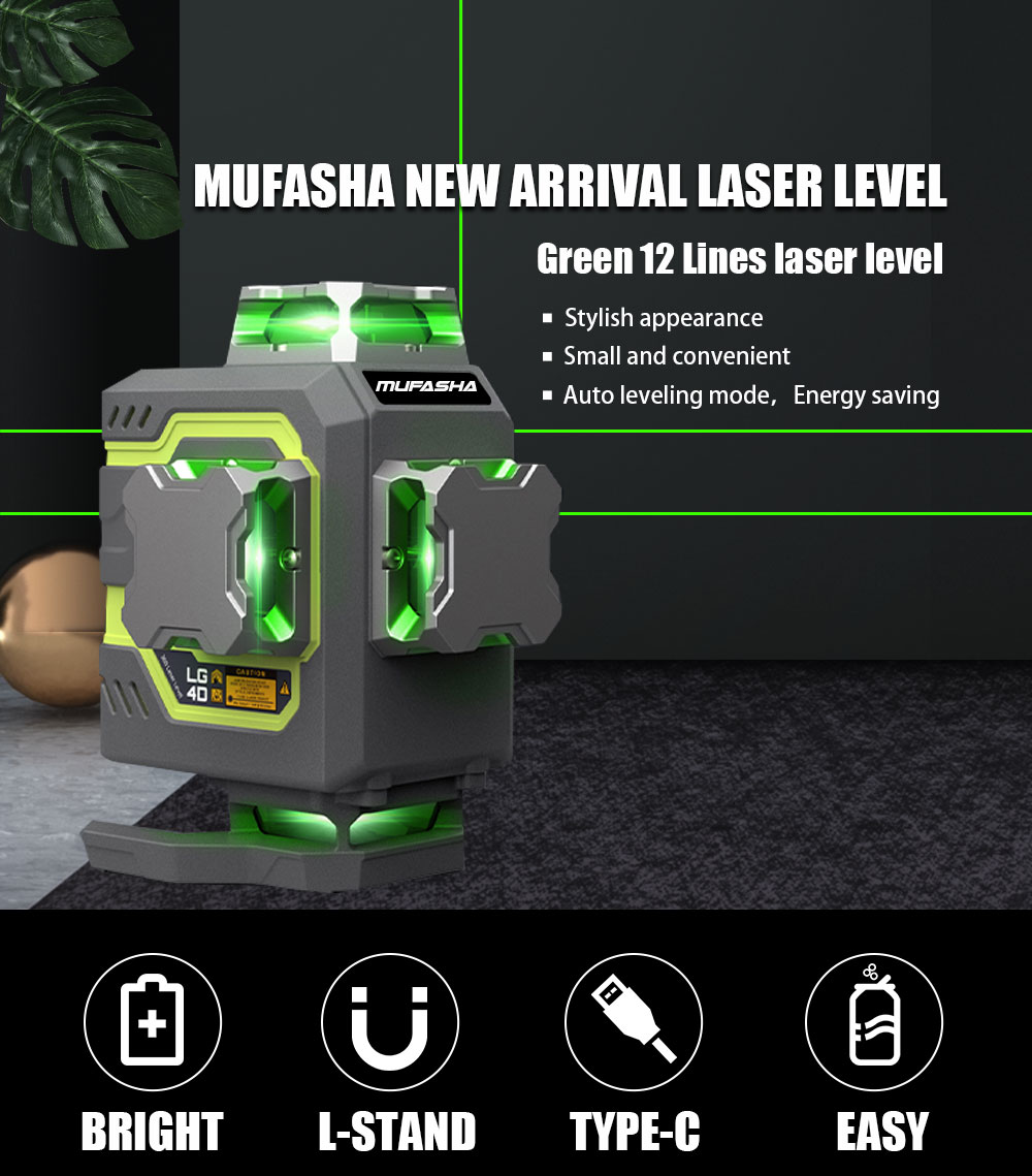 Poziomica laserowa 16 linii 36 – Laser Level 16 Lines 4D Green recenzja i cena